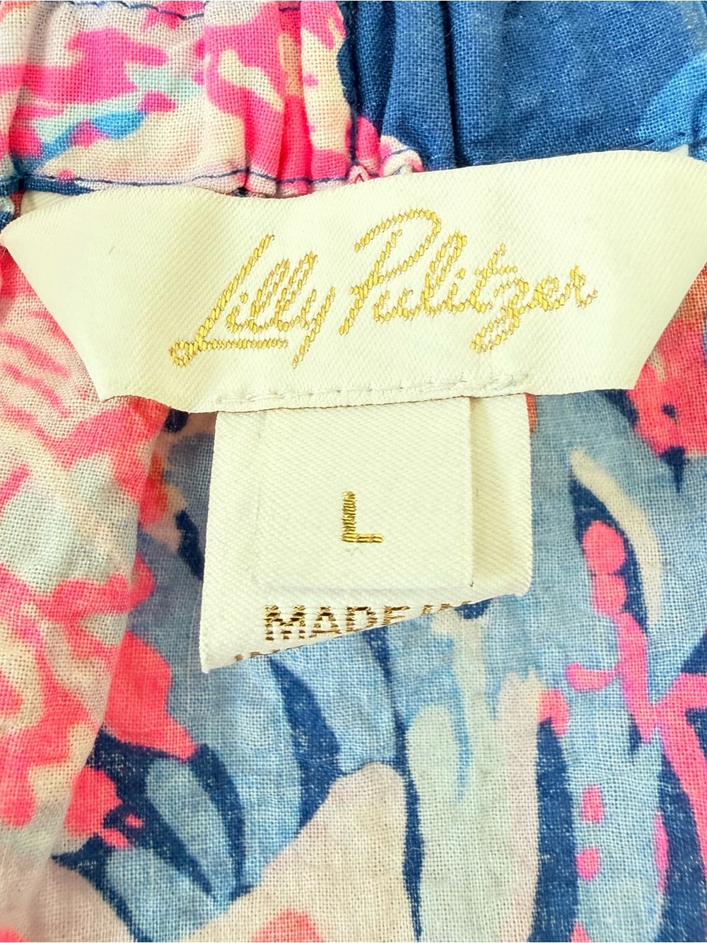 Lilly Pulitzer, 2 Piece Set Croix Top & Deavan Midi Skirt Blue Pink EUC Size L - Picture 5 of 7